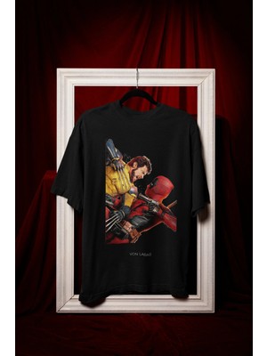 Von Labas Deadpool & Wolverıne Tasarımlı Unısex Oversıze Pamuklu Tshırt