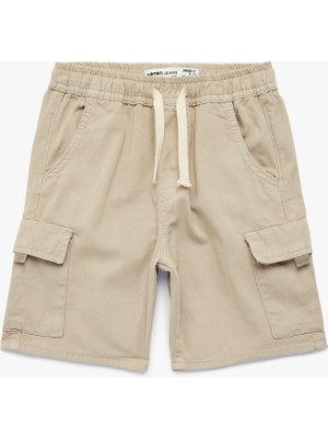 Koton Pamuklu Bağcıklı Kapaklı Cep Detaylı Kargo Şort