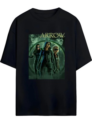 Von Labas Arrow Dizi Tasarımlı Yüksek Baskı Kaliteli Unısex Yeni Sezon Oversıze Pamuklu  T-Shırt