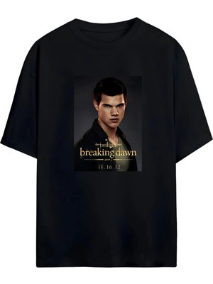 Von Labas Alacakaranlık Efsanesi Eclipse Jacob Black Baskılı Unisex Pamuklu Tişör