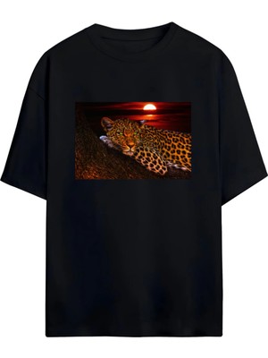 Von Labas Yeni Sezon Oversize Jaguar Figürlü Pamuklu Tshirt - Farklı Bedenlerde!