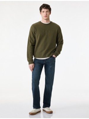 Koton Regular Fit Uzun Kollu Baskılı Bisiklet Yaka Sweatshirt