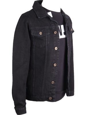 Viking's Line Siyah Denim Mont Erkek Giyim L Beden Günlük Kullanım İçin Şık Tasarım