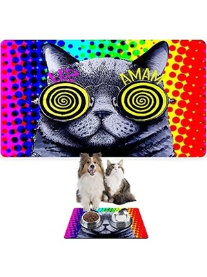 Esranın Dünyası 40X60 cm Kolay Temizlenen Su Geçirmez Evcil Hayvan Beslenme Matı