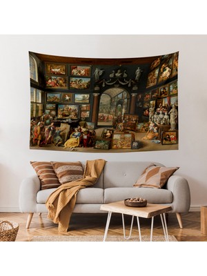 Vagonik Modern Tasarım  Apelles Campaspe'yi Resmediyor Van Haecht Tablosu Duvar Örtüsü Halısı 70 x 100 cm