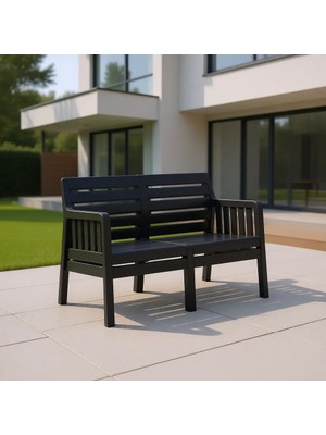 Sandalie Lara 2'li Koltuk Antrasit Renkli Koltuk 126 cm Genişlik ile Dış Mekan Kullanımı İçin