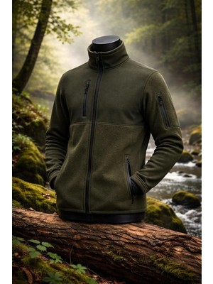 Vatan Tekstil Erkek Slim Fit Tam Fermuarlı 4 Cepli Dik Yaka Softshell Garnili Polar