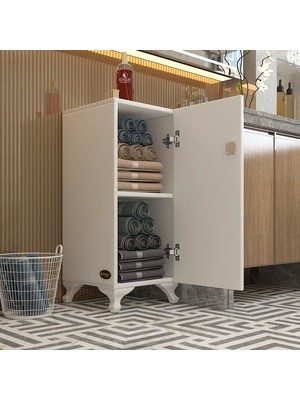 Kenz Life Kenzlife Rana29 Kilitli Dolap 68 cm Yonga Levha Banyo Ofis Mutfak İçin Ayaklı Tasarım