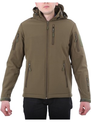 Vogel Tactical Askeri Softshell Mont Haki Rüzgar Geçirmez Polyester Erkek Outdoor M Beden
