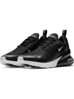 Nike Air Max 270 Unisex Spor Ayakkabı Deri Siyah Nefes Alabilir Doğal Kauçuk Taban