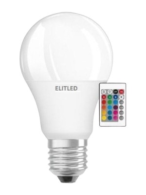 Elitled Renk Değiştiren LED Ampul 9W RGB E-27 Duy Tipi 6500K Renk Sıcaklığı ile Enerji Tasarruflu