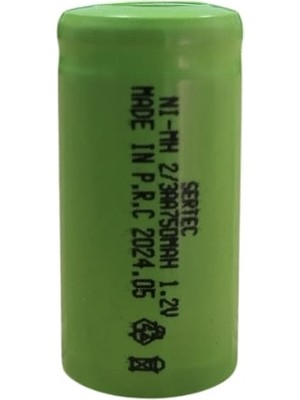 Periboia 1.2V 750 Mah - 2/3AA - Ni-Mh Şarjlı Pil - (Başsız / Flat Head)