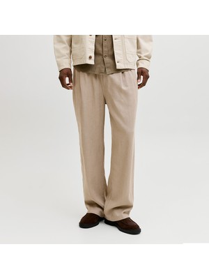 Jack & Jones Jack&jones Bill Andros Vis Linen Blend Jogger Erkek Bej Pantolon