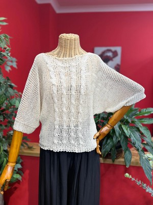 Simli Beyaz Saç Örgü Triko - S-L