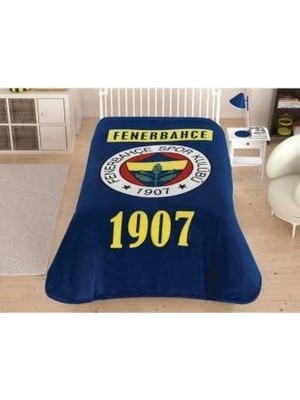 Taç Fenerbahçe Cross Logo Polyester Tek Kişilik Battaniye 160 x 220 cm Desenli Renkli