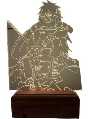 Modiwa Design Naruto 16 Renkli Gece Lambası Ahşap Kaide ile Çocuk Odası Kullanımı için Dimmer Özelliği