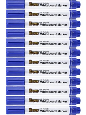 Brons Mavi 12'li Yazı Tahtası Kalemi Doldurulabilir Beyaz Tahta Kalemi Araç Gereçler