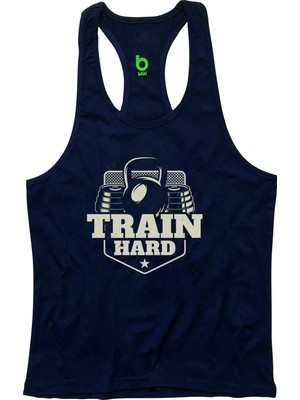Bluu Fitness Gym Tank Top Lacivert Renkli Sporcu Atleti Nefes Alabilir Kumaş Yapısı