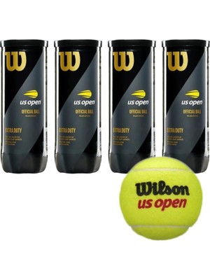 Wilson Us Open 4 Kutu Tenis Topu 12 Adet Extra Duty Sert Zemin İçin İdeal Performans