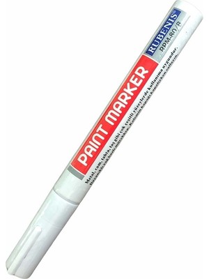 Rubenis Paint Marker Beyaz RPM-80B Demirbaş Kalem Metal Yüzeyler İçin Dayanıklı Uç Özelliği