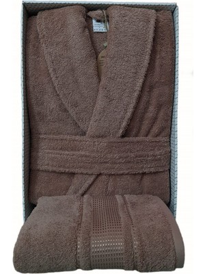 Özdilek Colourist Şalyaka Bornoz + Baş Havlusu L Beden  Kahverengi