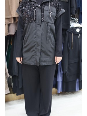 Fermuarlı Yelekli Üçlü Takım