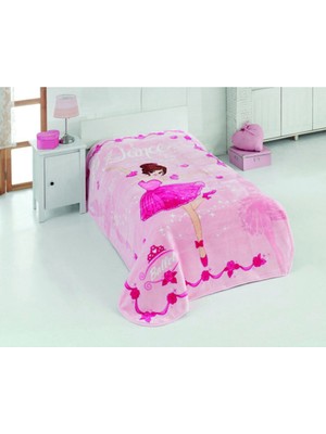 Sarar Tek Kişilik Polyester Kalın Pembe Çocuk Battaniyesi 160 x 220 cm Desenli ve Yumuşak