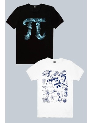 Rock&Roll Denizde Hayat, Derin Pi 2'li Kadın Tshirt Eko Paket