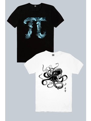 Rock&Roll Japon Ahtapot, Derin Pi 2'li Kadın Tshirt Eko Paket