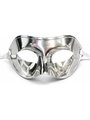 Periboia Metalize Parlak Parti Maskesi Gümüş Renk 16X7 cm