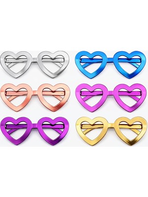 Periboia Kalp Şekilli Parti Gözlüğü 12 Adet – 6 Renk ( Camsız )
