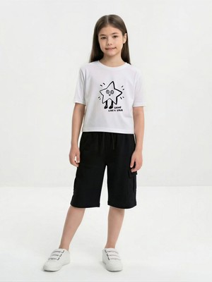 Broco Erkek Çocuk Kombini Alt-Üst Takım Şort Baskılı T-Shirt Shine Like A Star