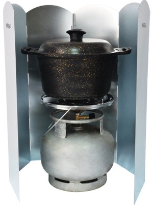 Nurgaz Campout Metal Rüzgarlık Büyük Katlanabilir ve Hafif Taşıma Özellikli 98x55 cm