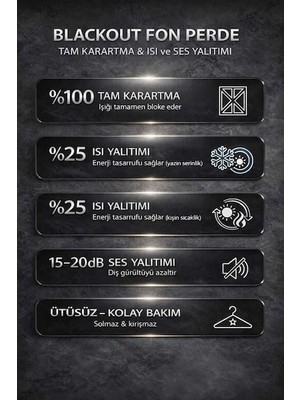 Taç Açık Mavi Blackout Işık Geçirmez Kornişli Karartma Saten Perde Lüks Fon Perde Antrasit