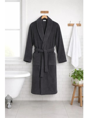 Ellia Soft Alex Bambu Pamuk Erkek Bornoz Antrasit