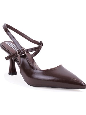 Dagoster DZA07-1296047 Kahve 8 cm Ince Topuklu Klasik Kadın Ayakkabı