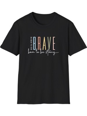 Tişört Kodu Born To Be Brave Baskılı Regular Fit Kadın Tişört