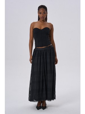 HANIQA Zarif Tasarım Günlük Rahat Şık Pileli Etek