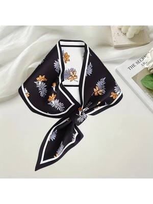 Nurfemina Çiçek Desenli Çift Taraflı Kullanıma Uygun Kadın Kravat Fular
