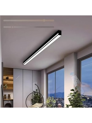 Nuvvo Uzaktan Kumandalı LED Tavan Lambası Kısılabilir Tavan Işık Armatürü Modern Uzun Alüminyum Tavan Aydınlatma Yatak Odası Oturma Odası Teras Merdiven 3000 K-6500K (Siyah, 100 Cm)