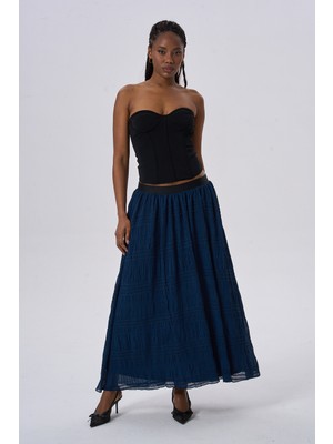 HANIQA Zarif Tasarım Günlük Rahat Şık Pileli Etek