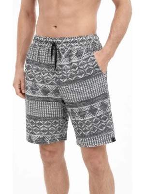 İlk El Grup Ieg™ Erkek Etnik Desenli Dokuma Şort Lastikli Bel Bağcıklı Cepli Yazlık - Gri