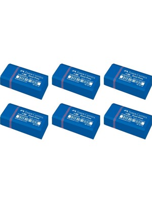 Faber-Castell Mini Boy Sınav Silgisi 6'lı Mavi Renkli Kullanışlı Silgi Seti