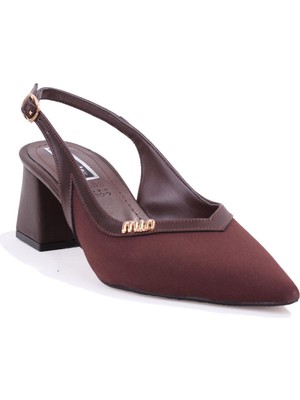 Dagoster DZA07-1296034 Kahve 7 cm Kalın Topuklu Klasik Kadın Ayakkabı