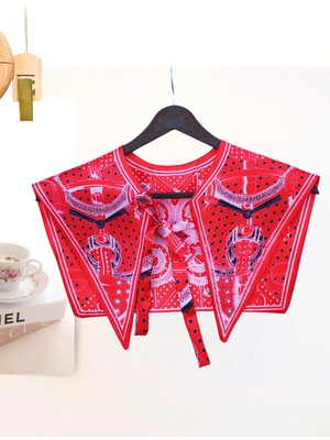 Nurfemina Çini Desenli Lüks Otantik Omuz Şalı | "turquoise Heritage" Geleneksel Motifli Tasarım Yaka Fuları