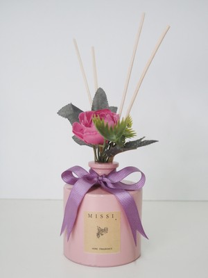 Missi 200 cc Çiçek Aksesuarlı Lila Şişe Rose Oda Kokusu