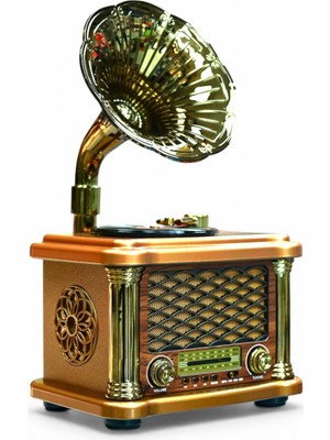 Royal Trend Gramafon Nostalji Radyo,trend Tasarım Bluetooth Nostaljik Radyo(Büyük Boy)