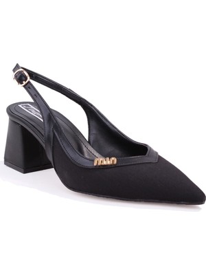 Dagoster DZA07-1296034 Siyah 7 cm Kalın Topuklu Klasik Kadın Ayakkabı