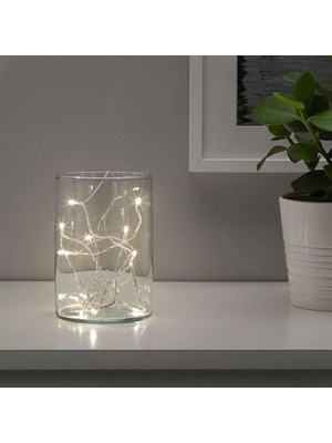 Nuvvo Ikea Dekoratif Aydınlatma Zinciri, Lame Meridyendukkan 12'li Sıcak Beyaz Renk Ev Aksesuar