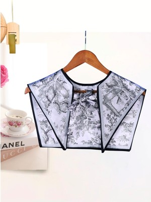 Nurfemina Çini Desenli Lüks Otantik Omuz Şalı | "turquoise Heritage" Geleneksel Motifli Tasarım Yaka Fuları